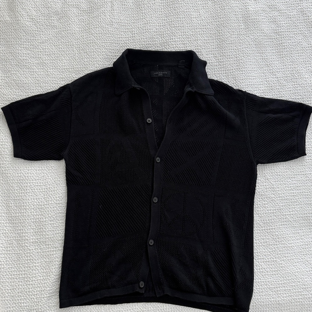 All Saints Black Textured Knit Sweater